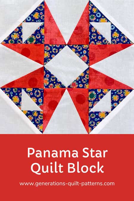 Pin this Panama Star quilt block tutorial for later