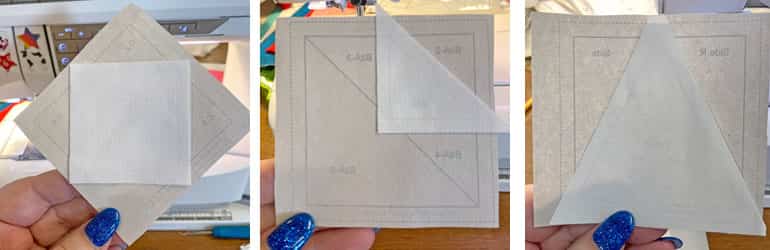 Position the first patch for each SiaS, BitA and TiaS unit with a dot of Elmer's Washable glue stick