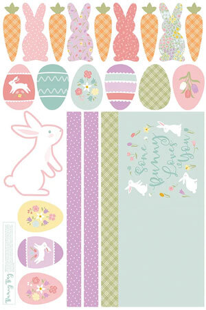 Bunny Trail Bunny Loves You Home Dec Bag Panel, 35" x 54"