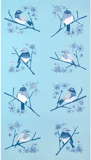 Sunshine & Dewdrops Blue, Sky or Cloud Panel Panel, 23" x 42"