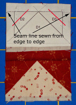 When joining blocks, sew the seam edge to edge When joining blocks, sew the seam edge to edge