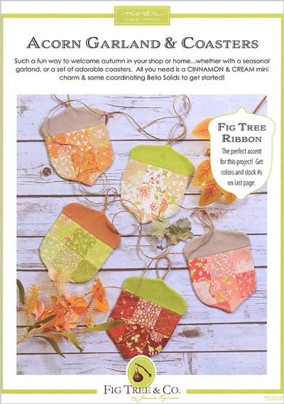 Acorn Garland & Coasters Project Sheet quilt pattern by Fig Tree & Co.