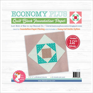 12" Economy Quilt Block Foundation Paper quilt pattern by Lori Holt of Bee in My Bonnet