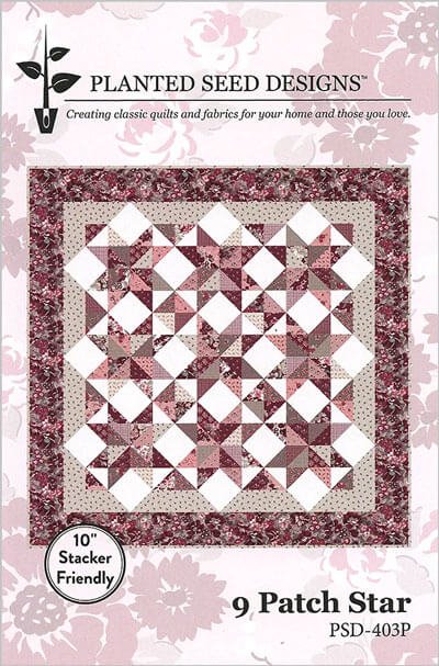 9 Patch Star quilt pattern by Planted Seed Designs