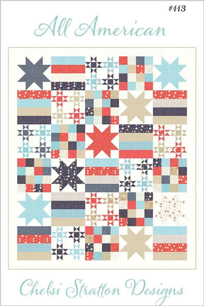 All American quilt pattern by Chelsi Stratton Designs, 66" x 78"