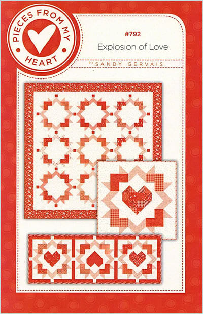 Explosion of Love quilt pattern by Sandy Gervais