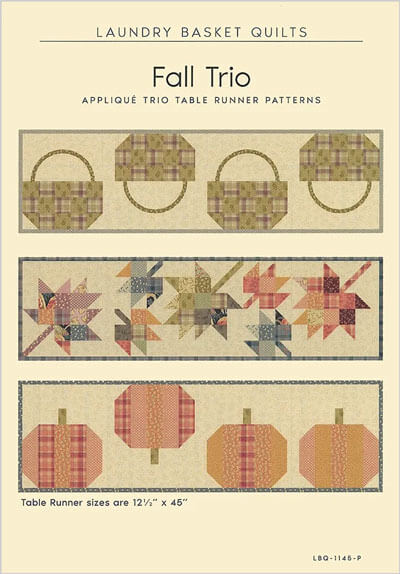 Fall Trio Table Runner Quilt Pattern quilt pattern by Laundry Basket Quilts