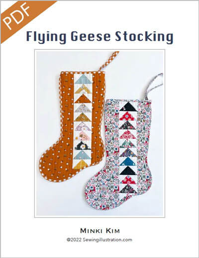 Flying Geese Stocking quilt pattern by Minki Kim