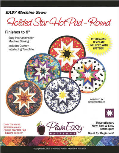 Folded Star Hot Pad - Round Sewing Pattern quilt pattern by Plum Easy Patterns