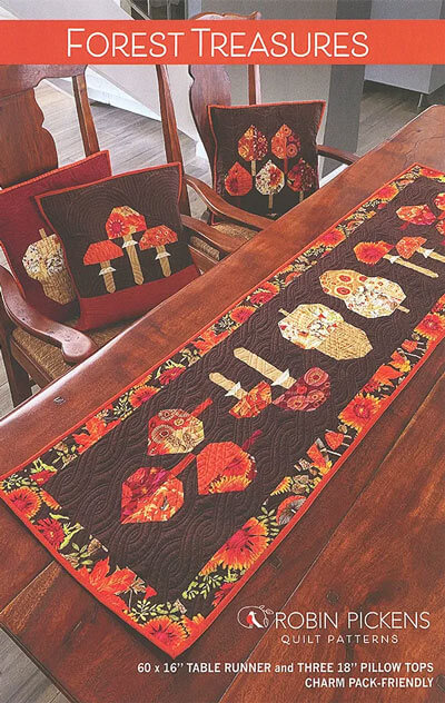 Forest Treasures Pillow & Table Runner quilt pattern by Robin Pickens