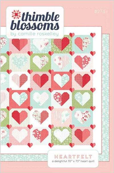 Head over Heels for Valentine Quilt Fabric By the Yard, Precuts & Kits