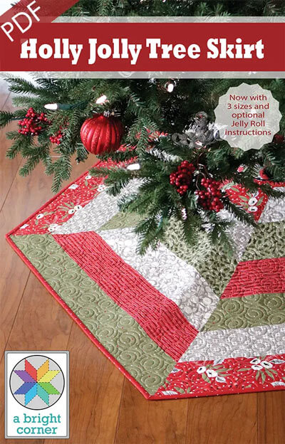 Holly Jolly Tree Skirt quilt pattern by A Bright Corner