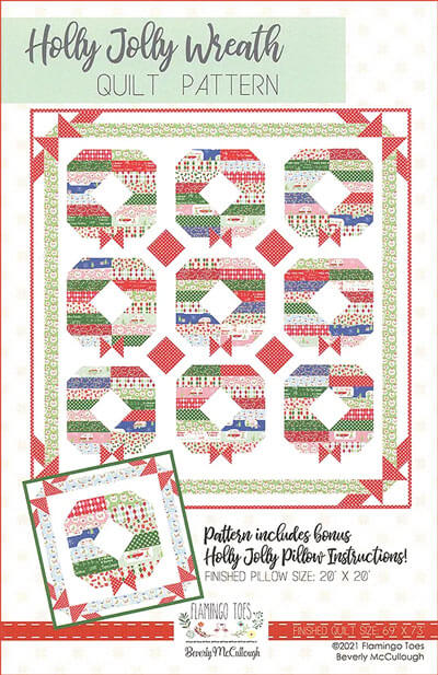 Holly Jolly Wreath quilt pattern by Flamingo Toes