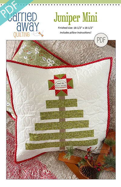 Juniper Mini quilt pattern by Carried Away Quilting, 18&#189;” square