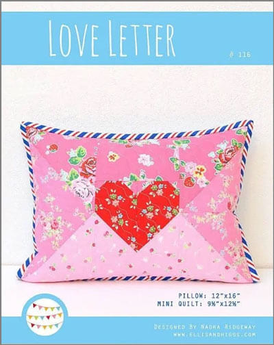 Love Letter Downloadable PDF Quilt Pattern by Ellis & Higgs, multiple sizes