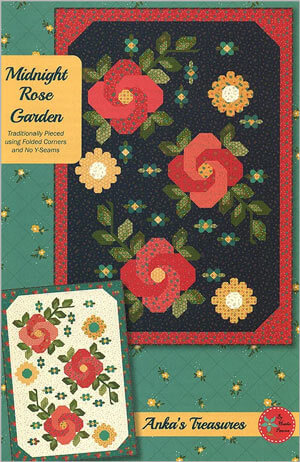 Midnight Garden Rose quilt pattern by Heather Peterson