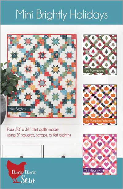 Mini Brightly Holidays quilt pattern by Cluck Cluck Sew