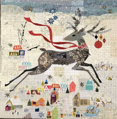 Peppermint the Deer Collage quilt pattern by Laura Heine