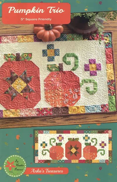 Pumpkin Trio Table Runner quilt pattern by Anka's Treasures