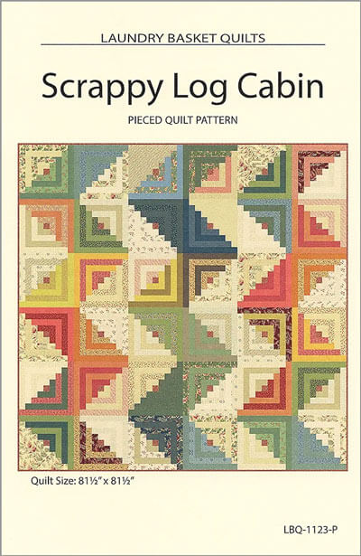 Scrappy Log Cabin quilt pattern by Laundry Basket Quilts