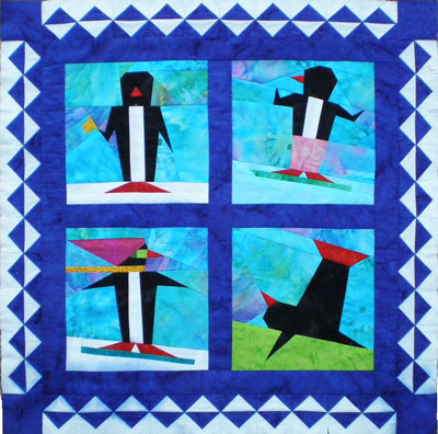 The Sad Little Penguin Quilt with Bleeding Fabric