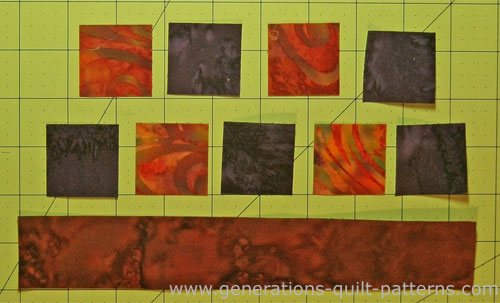 Patches are cut for the sewing test