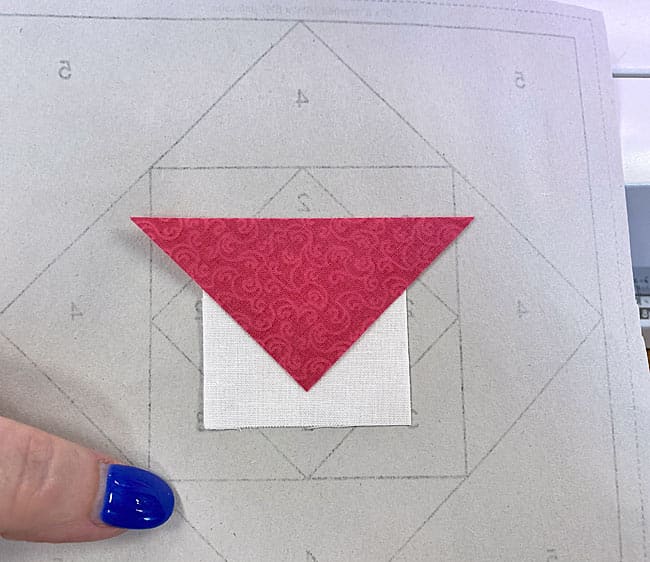 Position the long bias edge of a #2 with a side of #1 Position the long bias edge of a #2 with a side of #1