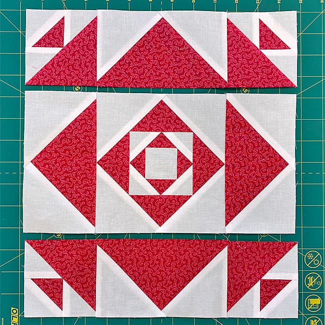 The units are sewn into rows The units are sewn into rows