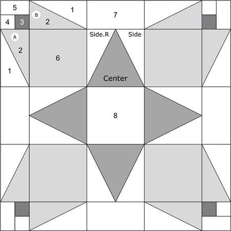 Pink Magnolias quilt block design