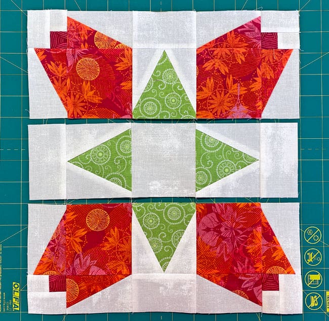 The rows are ready to be sewn together