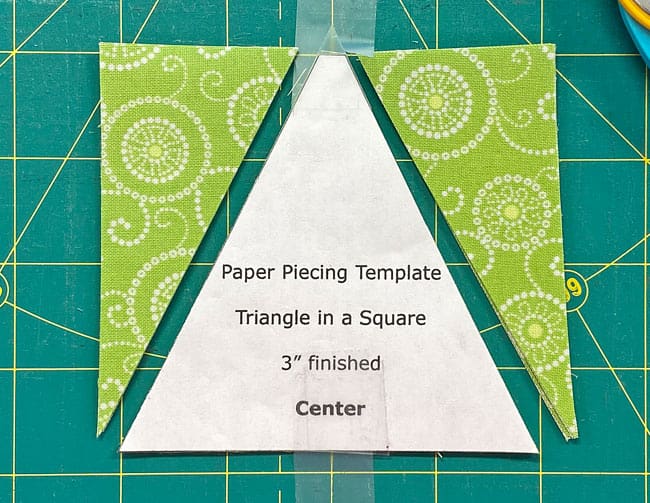 Subcut the Triangle in a Square with the template for the Center (provided)