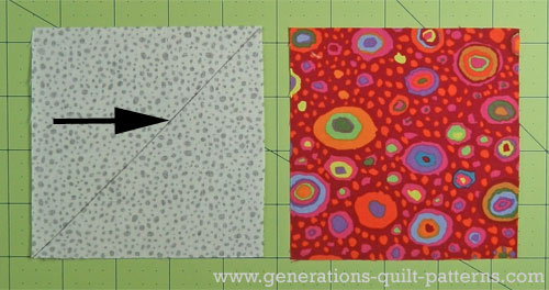 Mark the backside of the lighter square with a diagonal line Mark the backside of the lighter square with a diagonal line