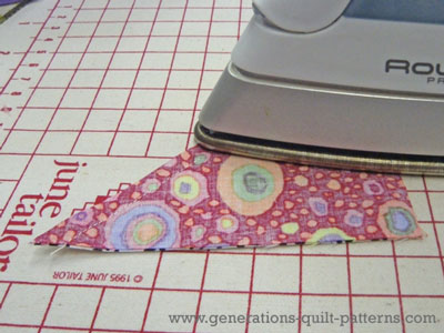 Press flat to set the seam Press flat to set the seam