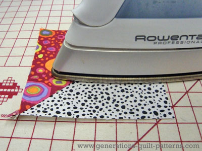 Press the seam allowance to the dark side Press the seam allowance to the dark side