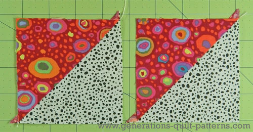 You've created two half square triangles You've created two half square triangles