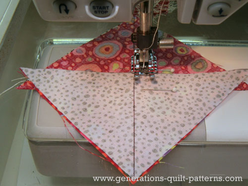 Stitch 1/4 inch away from the line on both sides