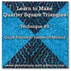 Quarter Square Triangle Cutting Chart