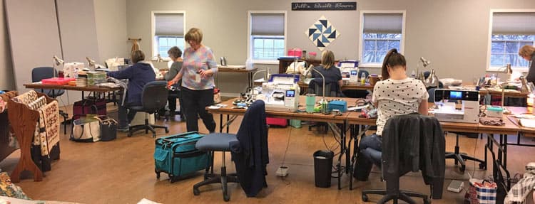 All the gals, busy as bees, at the Quilt Barn All the gals, busy as bees, at the Quilt Barn