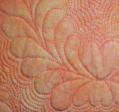 100 wt YLI Silk Thread on hand dyed pima cotton