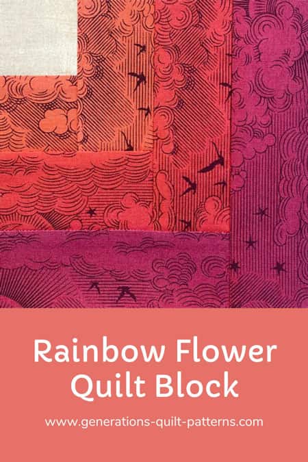 Pin this Rainbow Flower quilt block tutorial