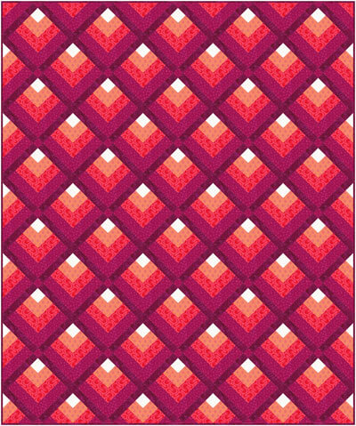 Diagonal layout, dark sashings/cornerstones