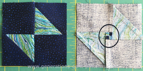 A corner unit as seen from the front and back.