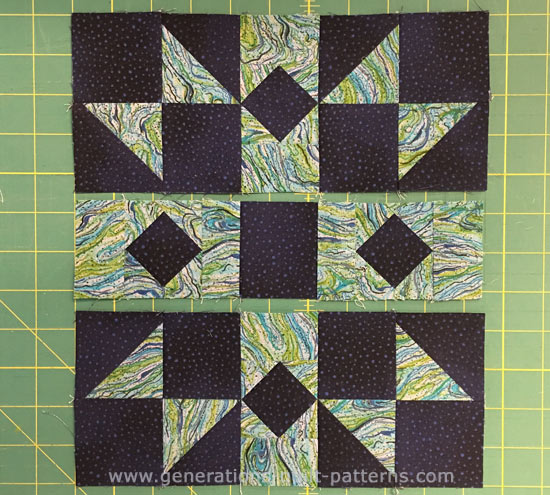 Rows are stitched together