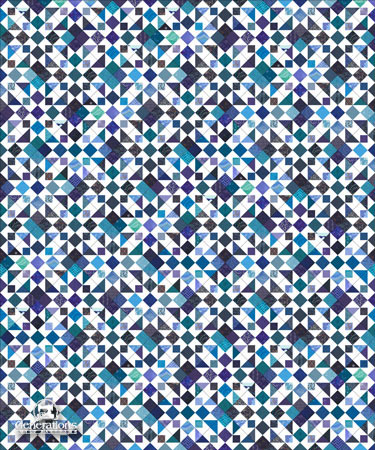 Diagonal setting in scrappy blues Diagonal setting in scrappy blues