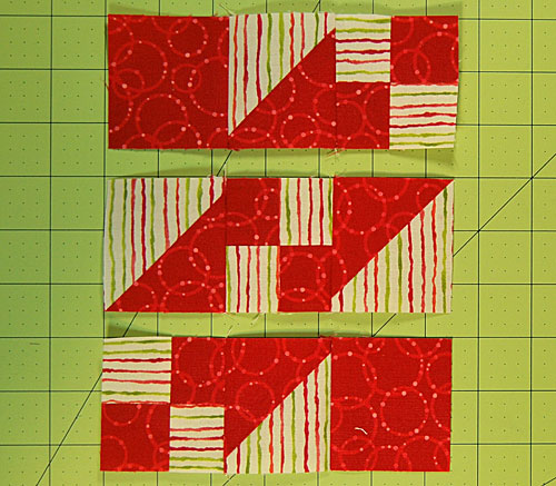 Stitch the units in each row together