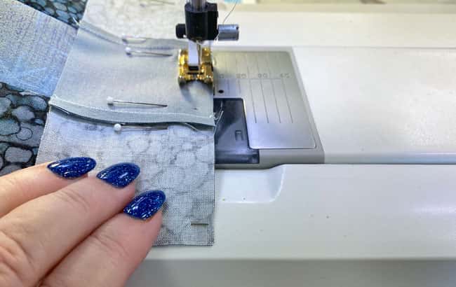 Sew the strata together, pinning as needed Sew the strata together, pinning as needed