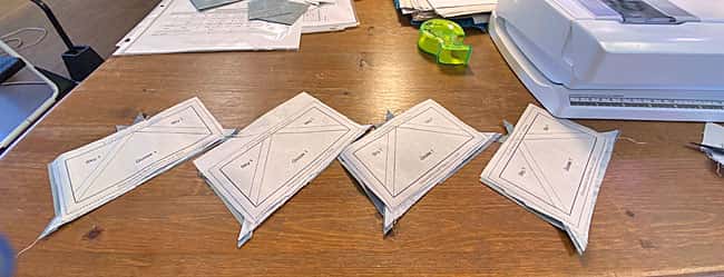 Chain pieced Flying Geese units Chain pieced Flying Geese units