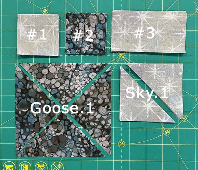 The patches for the Rolling 9-Patch after cutting and subcutting The patches for the Rolling 9-Patch after cutting and subcutting