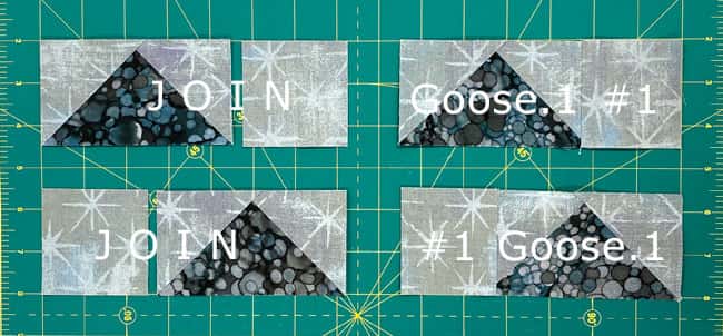 Sew a #1 to a Flying Geese Sew a #1 to a Flying Geese