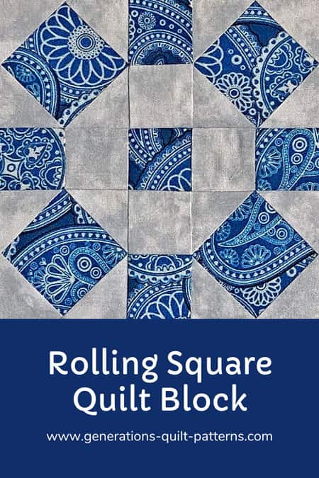 Pin this Rolling Square quilt block tutorial Pin this Rolling Square quilt block tutorial